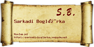Sarkadi Boglárka névjegykártya